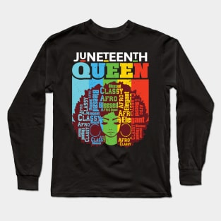 Juneteenth Queen Bleesed Long Sleeve T-Shirt